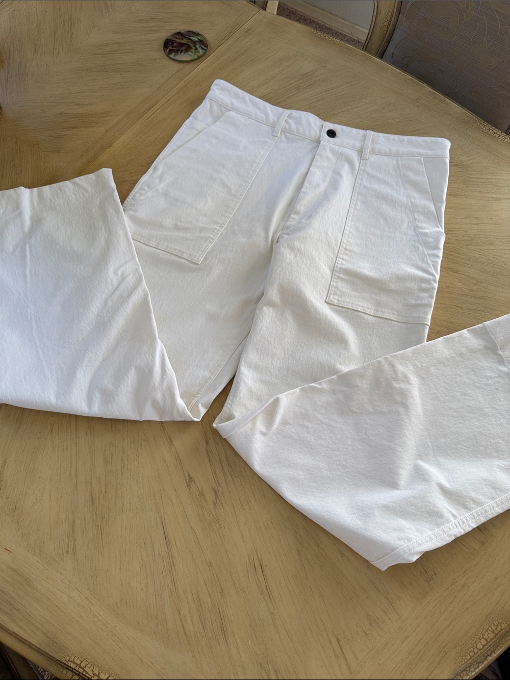 Men's White Patch-Pocket Chinos